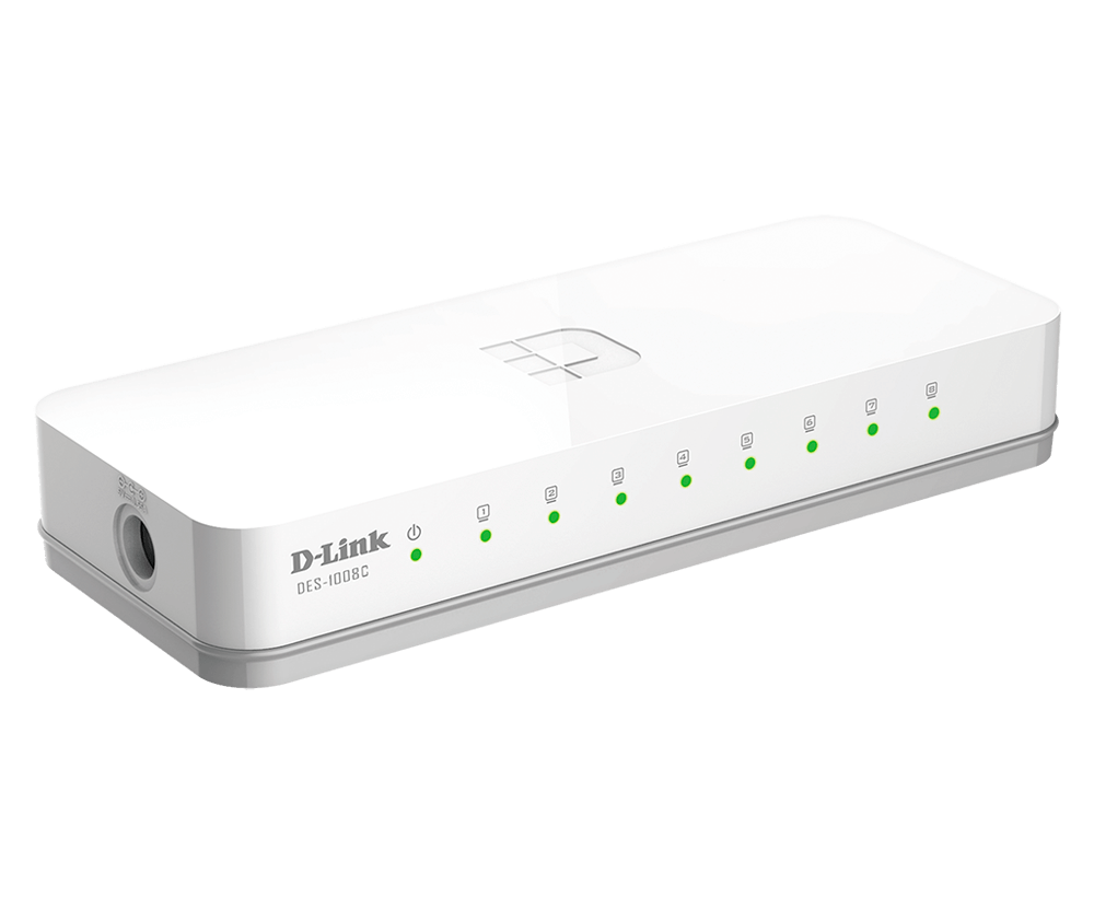D-Link DES-1008C 8 Port Unmanaged 10/100Mbps Fast Ethernet Network Switch D-Link DES-1008C 8 Port Unmanaged 10/100Mbps Fast Ethernet Network Switch